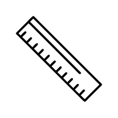 ruler icon, office line art, office vector - simple black line art icon of ruler perfect for logos, and office-themed designs.
