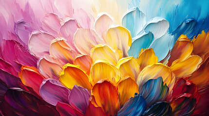 Colorful Impasto Petals