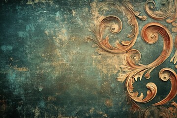 Arabesque baroque elements abstract wallpaper grunge vector seamless pattern