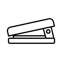 stapler icon, office line art, office vector - simple black line art icon of stapler perfect for logos, and office-themed designs.