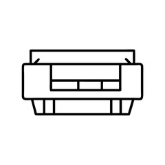 toner cartridge icon, office line art, office vector - simple black line art icon of toner cartridge perfect for logos, and office-themed designs.