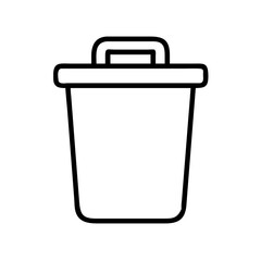 trash bin icon, office line art, office vector - simple black line art icon of trash bin perfect for logos, and office-themed designs.