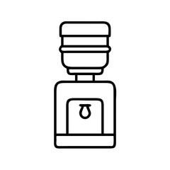 water cooler icon, office line art, office vector - simple black line art icon of water cooler perfect for logos, and office-themed designs.