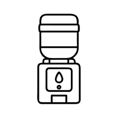 water cooler icon, office line art, office vector - simple black line art icon of water cooler perfect for logos, and office-themed designs.