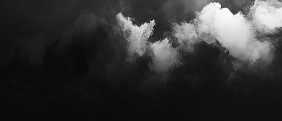 Fototapeta premium A stunning black and white photograph featuring smoke against a dark background