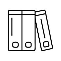 binder icon, office line art, office vector - simple black line art icon of binder perfect for logos, and office-themed designs.