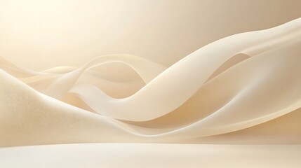 Obraz premium Abstract Beige Fabric Waves Flowing Gently