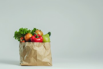 Fresh Vegetables in a Brown Paper Bag