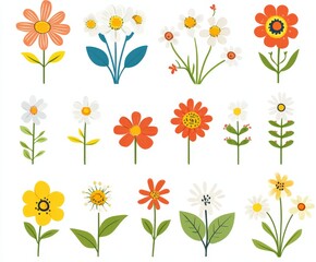 This diverse collection features numerous types of beautiful flowers and leaves