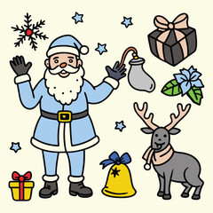 Set of Holiday Christmas Design Elements for Creative Use