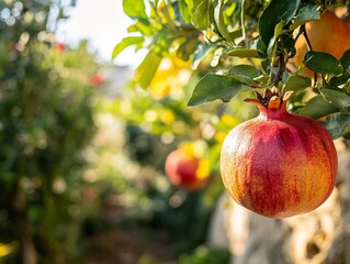 Lush Garden with Vibrant Fruits in Natural Setting