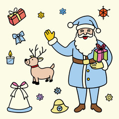 Set of Christmas Design Elements Vector Illustration

