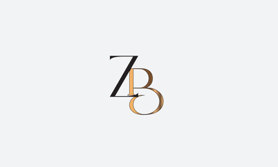 ZB, BZ , B , Z , Abstract Letters Logo Monogram