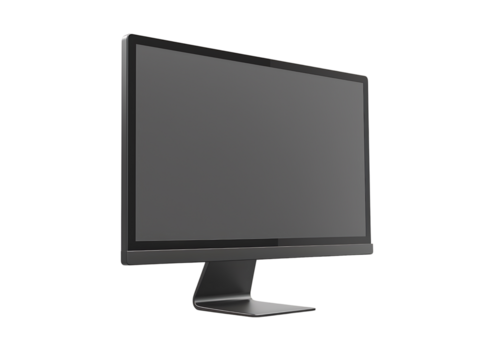LCD LED TFT monitor isolated on transparent background or white background, png monitor cutout