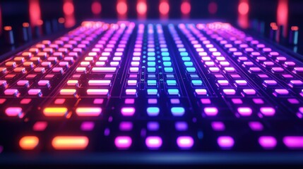 Obraz premium Futuristic mixer glowing with dynamic standards digital studio product showcase high-tech environment focused view innovative design