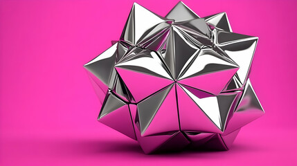 Chrome 3D Abstract Geometric Form