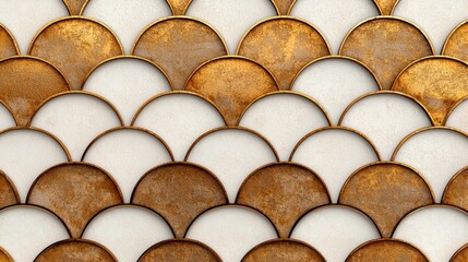 Elegant Overlapping Arcs in Brown and White Design