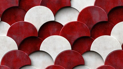 Overlapping Arcs in Rich Burgundy and White