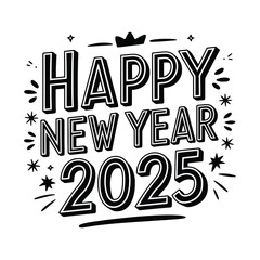 Happy New Year Greeting with Festive Illustration for Celebrations