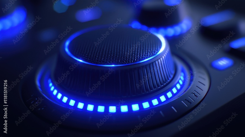 Aufkleber close-up of a dj controller knob music studio macro photography night environment detailed view elec
