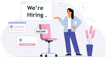 Creative recruitment process illustration, focusing on career growth and opportunities.