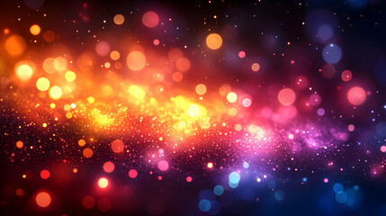 Colorful Bokeh Lights and Glitter Background