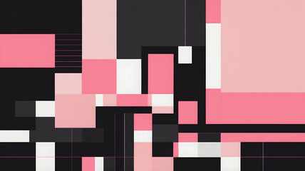 pixel abstract background, making a dynamic aesthetic with color details using a pallet from pink, white, black