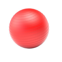 Red fitness ball isolated on transparent background