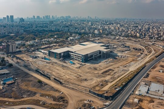Panoramic view of Surat Diamond Bourse (SDB) is a diamond trade centre located in DREAM City, Surat, Gujarat, India, 
Photo shoot 17 Dec 2023.