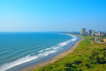 Suvali Beach view indian ocean and Sky surat, blue sky