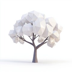 Abstract Polygonal Tree Design with Geometric Shapes and Minimalist Aesthetic for Modern Art and Nature Themes