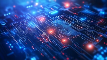 Obraz premium Abstract Futuristic Circuit Board Technology Background