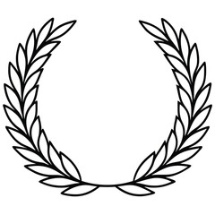 wreath laurel branch decoration icon vector illustration design