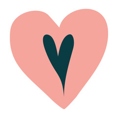 Sweet heart, love. In pastel colors, childish, unusual, vector