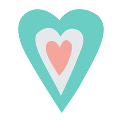 Sweet heart, love. In pastel colors, childish, unusual, vector
