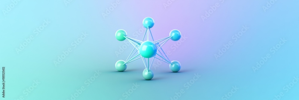 Aufkleber abstract molecular structure on gradient background