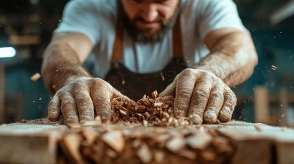 Crafting intricate designs with skillful hands in a woodworking studio