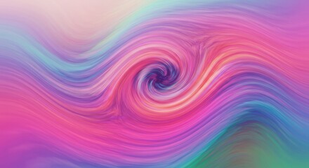 Obraz premium Whirlwind of Color: A captivating abstract swirl of vibrant pink, blue, and green hues creating a dynamic, mesmerizing, and visually stunning design. 