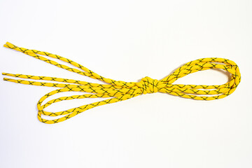 shoe laces on isolated white.