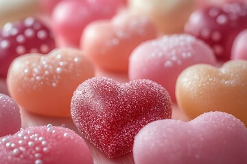 Obraz premium Group of Heart Shaped Candies for Valentine Day