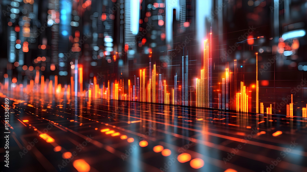 Aufkleber data visualization shows growth with charts, analytics, and business insights dynamically
