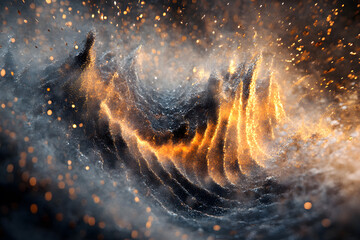 Digital technology background. Dynamic wave of glowing points. Futuristic background for presentation design. 3d
