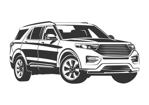 car suv isolated on white