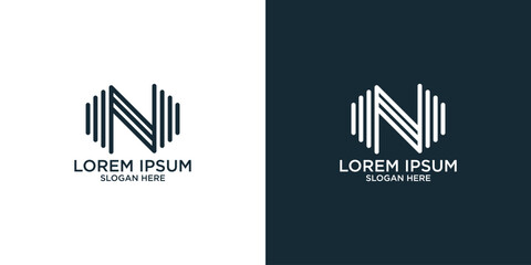 Letter N Modern Logo Template Vector. N monogram logo vector. N symbol vector.
