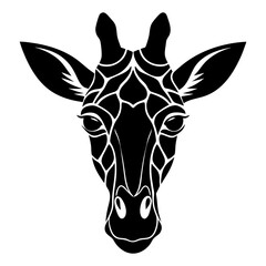 Obraz premium Giraffe Head Silhouette vector illustration