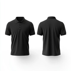 Black Polo Shirt Mockup Front and Back View, 3D Render, Apparel Design, Clothing Template Polo Shirt, Mockup