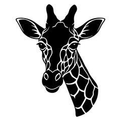 Obraz premium Giraffe Head Silhouette vector illustration