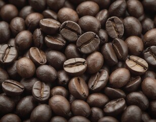 roasted coffee beans food background, realistic illustration
