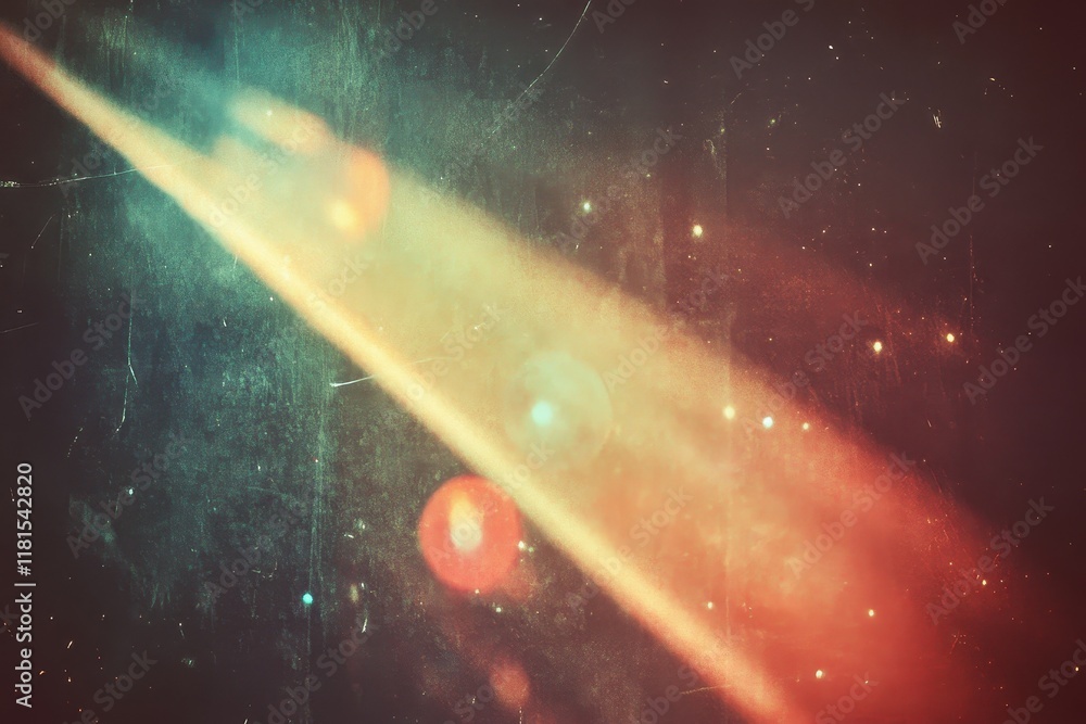 Wall mural glowing light streak, cosmic dust, night, bokeh, overlay