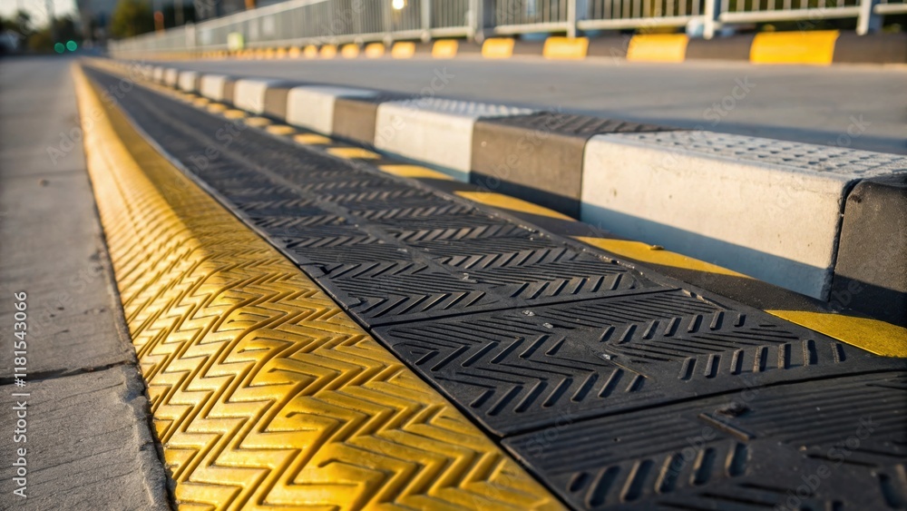 Aufkleber A closeup shot focuses on the barriers integrated slipresistant feature where a pattern of s and grooves is designed to enhance grip. The play of light and shadow highlights the